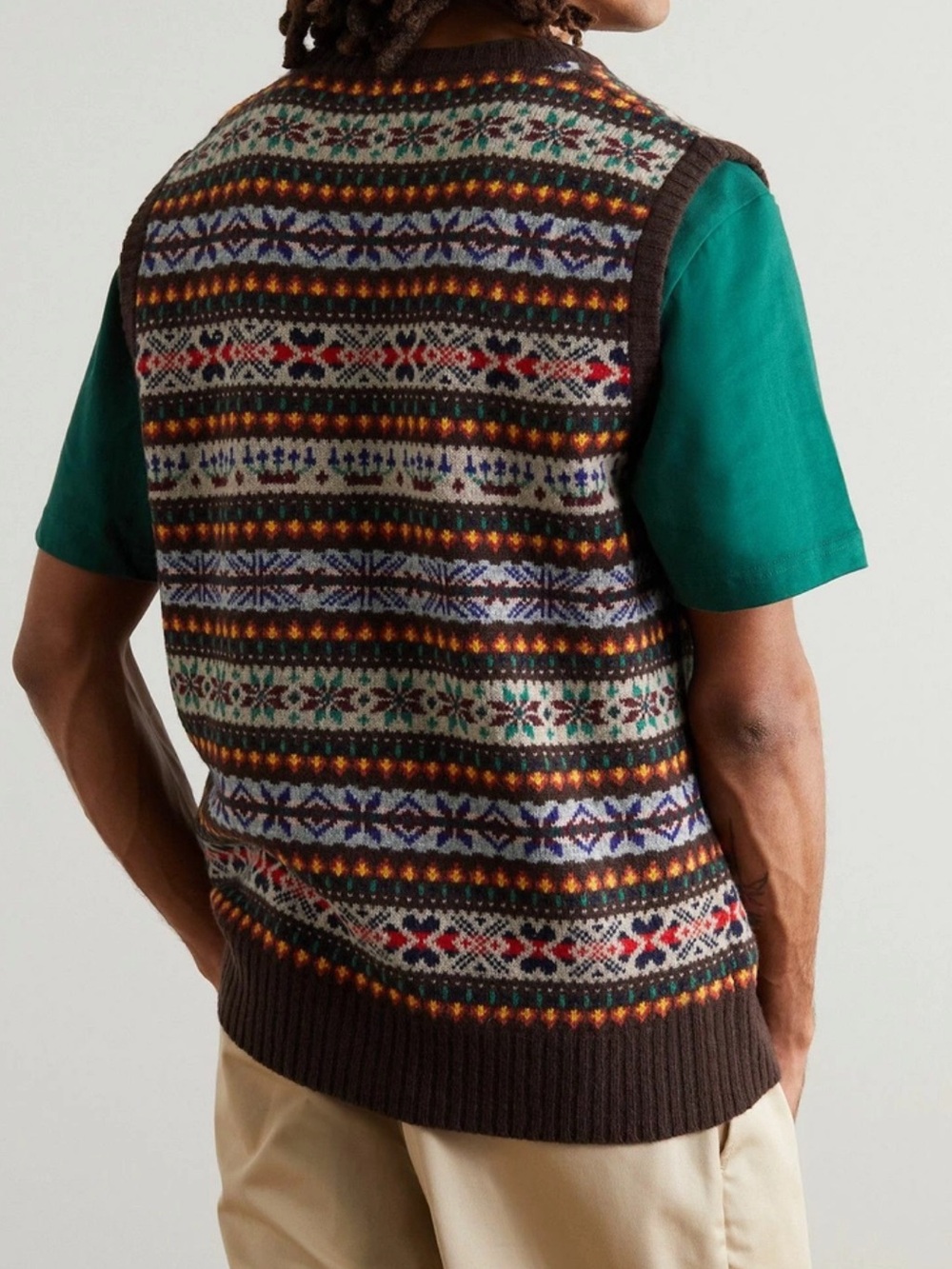 J. Crew Men’s Lambswool Fair Isle Sweater Vest Small Winter Layer Preppy Classic - Picture 10 of 16